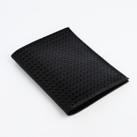 Passport cover, 5 pockets for cards, black color-1