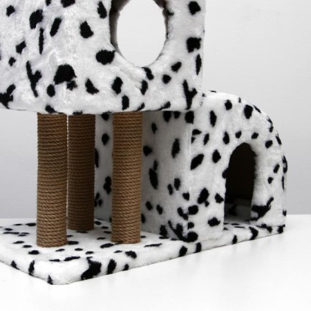House for cats with a clamp "two -level", 72 x 37 x 110 cm, jute, Dalmatian-8
