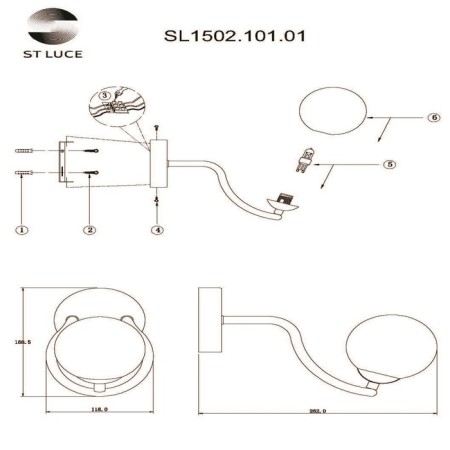 Wall lamp ST LUCE. SL1502.101.01. Legatezza. 1x5 W, G9, 4000K, 189 LM, 11.8x16.9 cm, chromium color-12