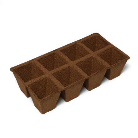Peat cassette, 8 cells of 250 ml, 7 × 7 cm