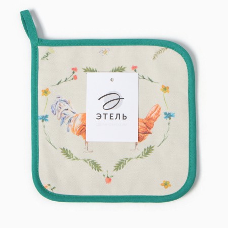 Take Ethel "Chicken and Rooster" 19x19 sarzha, 100% x/l, Vatin 250g/m2-3