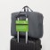Board Road on a zipper, folding in a cosmetic bag, an outer pocket, a suitcase holder, gray/green color
