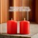 Set of candles - cylinders, 4x5 cm, set 2 pcs, red