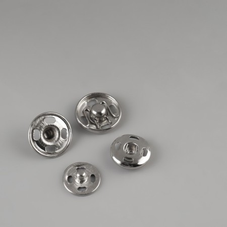 Pace buttons, d = 8 /10 / 12/16 mm, 34 pcs, silver color-1