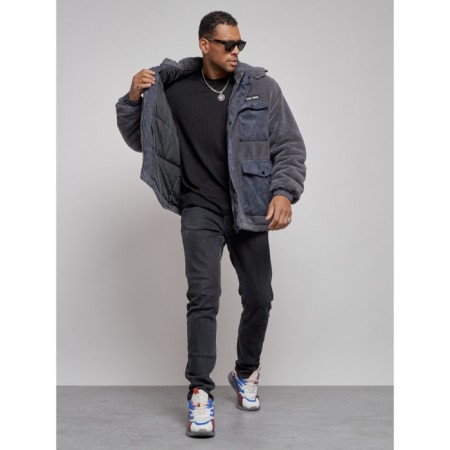 Plush jacket men's, size 48, gray color-11