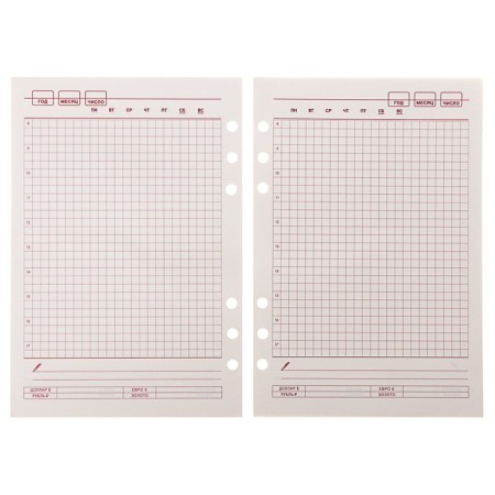 Smooth block for organizer A5, 80 sheets in a cage, tinted "cream"-2