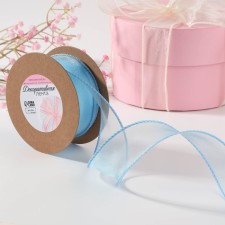 Kapron “wave” ribbon, with brilliance, 40 mm, 10 ± 1 m, blue color No. 25