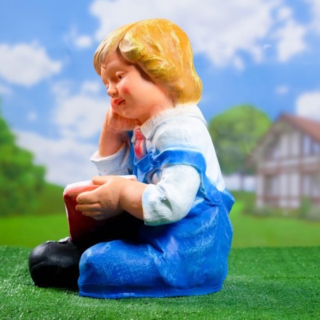 Garden figure "Boy with the book" Color, 30x26x43cm-1
