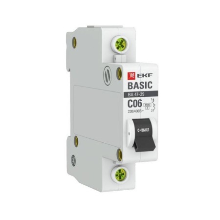 Circuit breaker automatic EKF MCB4729-1-06C 1P, 6A, 4.5ka