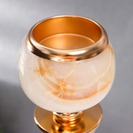Summary Metal for 1 candle "Embossed geometric pattern" gold 28x11x11 cm-5