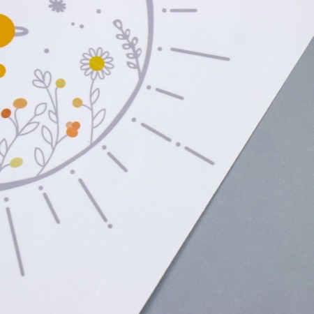 Sticker Plastic Interior Color "Sun and Flowers" 37.5x39 cm-2