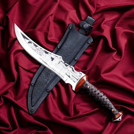 Cutting knife "Armageddon" steel - 40x13, handle - burnt nut, riveted, 25.5 cm