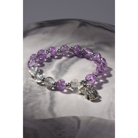 Bracelet "Joy" owl, white-lilac color, d = 7-2