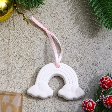 A set of Christmas tree decorations for coloring 4 pcs. "Unicorns" with a suspension, brush-5