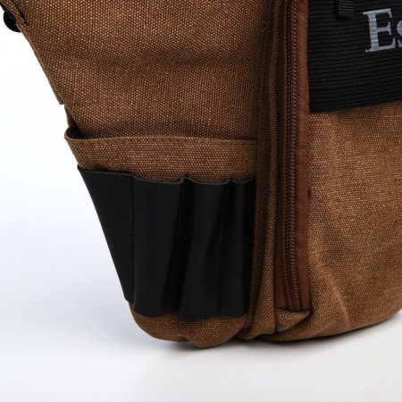 Lightning waist bag, 3 outer pockets, hook on the thigh, brown color-6