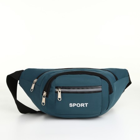 Lightning waist bag, 3 outer pockets, green color-2