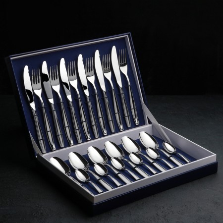 A set of cutlery "Cometes", 24 items, thickness 2.5 mm, decorative box, silver color