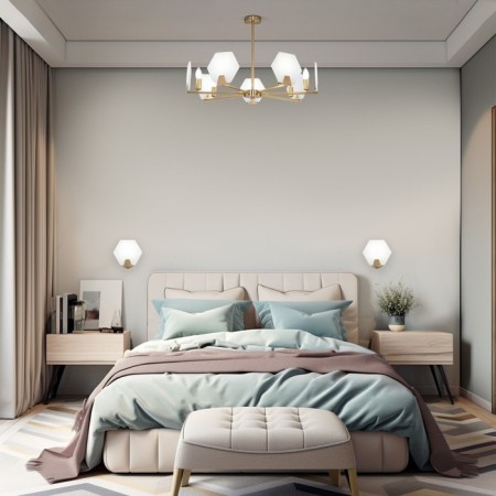 Ceiling Lamp EUROSVET MARBLE 60158/7, E14, 7x40W, 730x730 mm, brass color-3