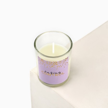 Interior candle in a glass "for you", size 6x5x5cm, mix-4