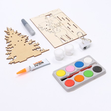 Set for creativity 3D picture - nightlight "Deer in the forest"-4
