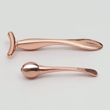 A set of massage for the face and neckline, 2 pcs, color pink gold-7