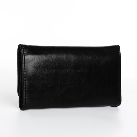 Women's wallet on the button, black color-1