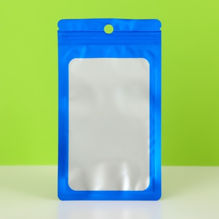SIP-LOK package with a window, with Euroslot, blue, 15.5 x 8.5 cm-2