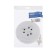 Uniel extension cord, 3 sockets, 5 m, 6 A, 1300 W, SHVVP 2x0.75 mm2, without salary, white