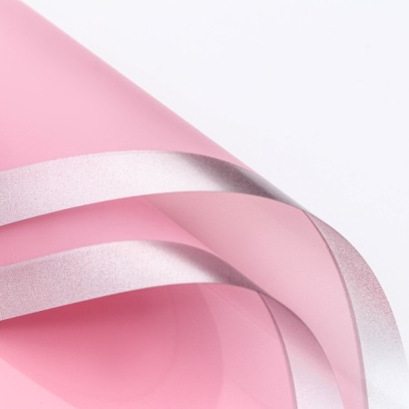 Flower film, Silver Kant, Pink, 57x57 ± 1 cm