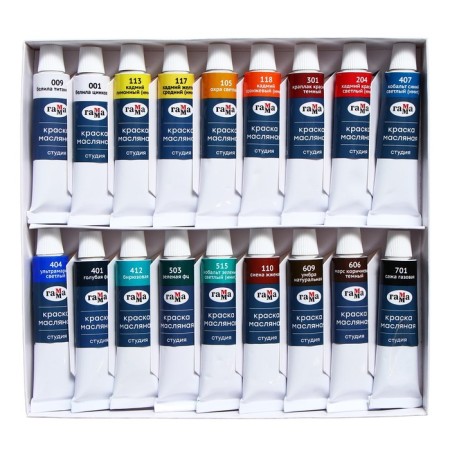 Painted oil set in tubes 18 -cv*18ml gamma studio 1818018-1