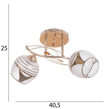 Buffy chandelier 2x40W E27 Gold Model: 2751100-4