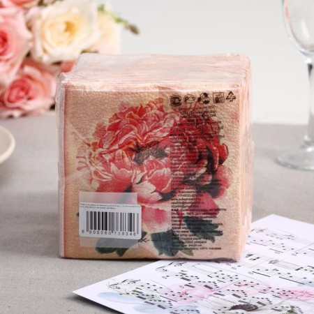 Napkins paper harmony of peonies, 100 sheets-1