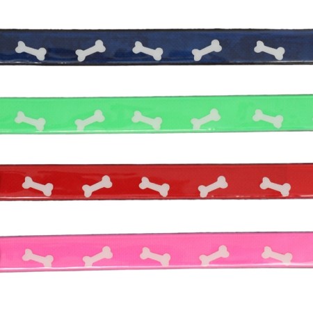 A collar with a reflective coating "Bones", 26-33 x 1.5 cm, a mix of flowers-9