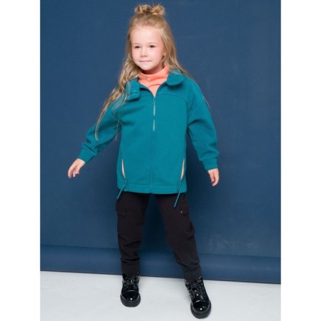 Sweatshirt for girls, height 110 cm, emerald color-4
