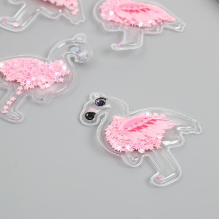 Shaker for the creativity of PVC "Pink Flamingo" with a 4.6x6 cm glitter-1