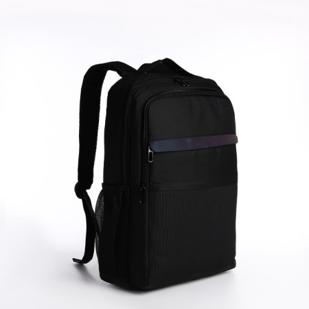 Male backpack on lightning, 3 outer pockets, a USB connector, a suitcase mount, dark gray color-2