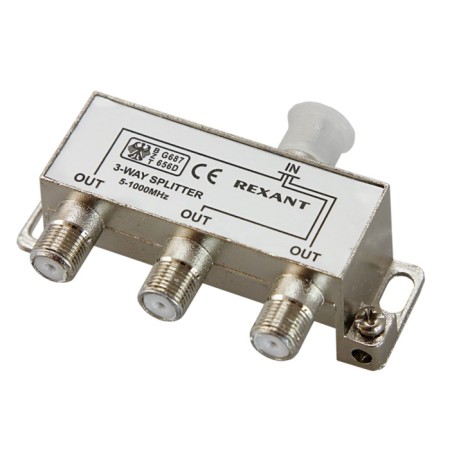Antenna divider F-type at 3 TV, 5-1000 MHz Rexant-3