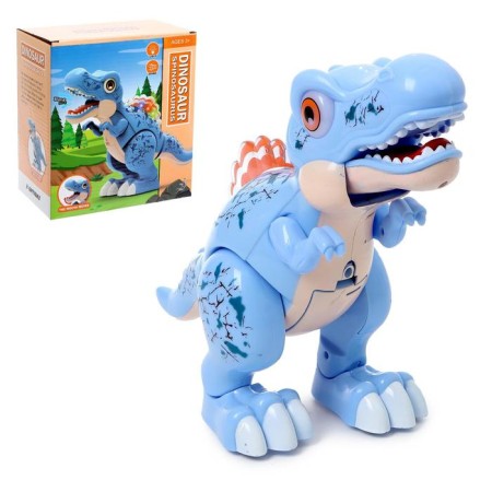 Willy dinosaur, light and sound, works from batteries, blue color