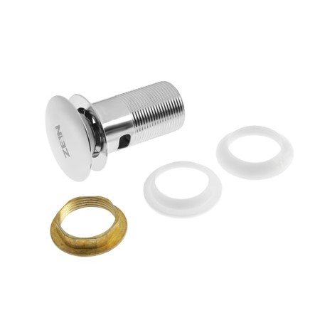 Bottom valve ZEIN BP2, 1 1/4 ", large button, with overflow, for a shell, chrome-14