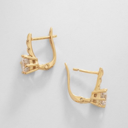 Earrings with rhinestones Xuping courage, white color in gold-1