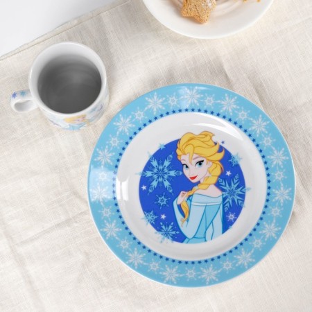 Set of dishes, 3 objects: mug 200 ml, plate 17 cm, salad bowl 350 ml, cold heart-3