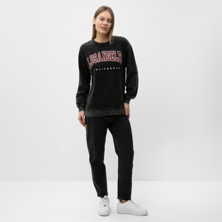 Female sweatshirt, black color, size One size (44-48)-2