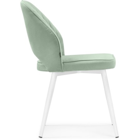 Stool on the Brainy Metal Carcass Velutto 14 Metal/velor, White/Green 48x60x83 cm-2