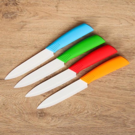 Knot Ceramic “Simple”, blade 12.5 cm, handle Soft Touch, color mix-7
