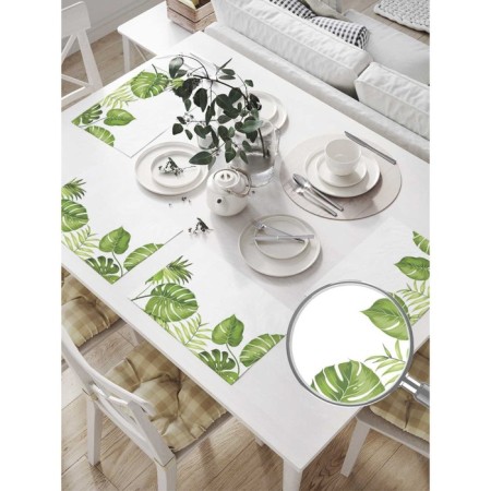 A set of napkins for setting the table "Leaves of tropical plants", rectangular, size 32x46 cm, 4 pcs-1