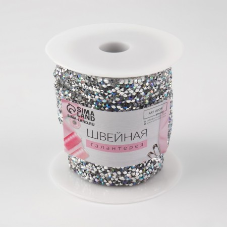 Rhound rhinestones, with holography, width - 15 mm, 4.5 ± 0.5 m, silver color-2