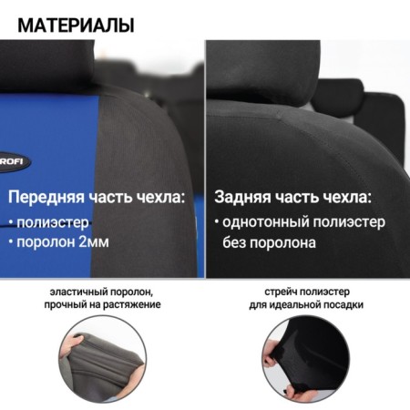 Autoshekhli university Autoprofi TT-902P BK/BL (M), polyester, a set of 9 items, front row, rear row, black/blue-4