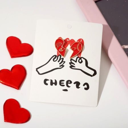 Nonsense icons "Heart" pin, red color in gold-2