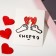 Nonsense icons "Heart" pin, red color in gold