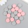 Beads for creativity wood "flat circle" set of 20 pcs pink, gray 0.4x1.5x1.5 cm